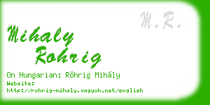 mihaly rohrig business card